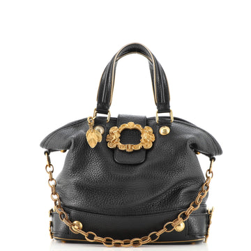 Dolce & Gabbana Gilded Leaf Convertible Satchel Leather Medium