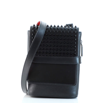 Christian Louboutin Benech Reporter Bag Spiked Leather
