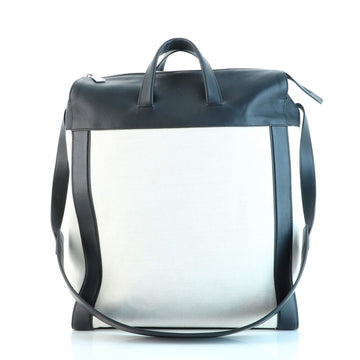 Bottega Veneta Contrast Trim Convertible Tote Canvas with Leather Large