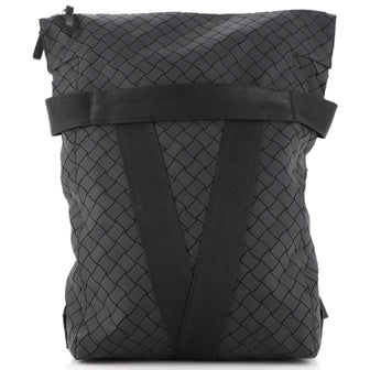 Bottega Veneta Fold-Over Backpack Intrecciato Effect Rubber