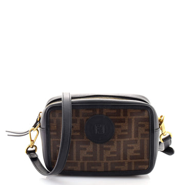 Fendi FF Logo Stamp Camera Bag Zucca Coated Canvas Mini