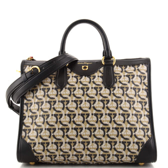 Salvatore Ferragamo Convertible Zip Tote Gancini Jacquard