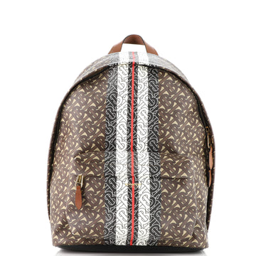 Burberry TB Zip Pocket Backpack Monogram E-Canvas Large