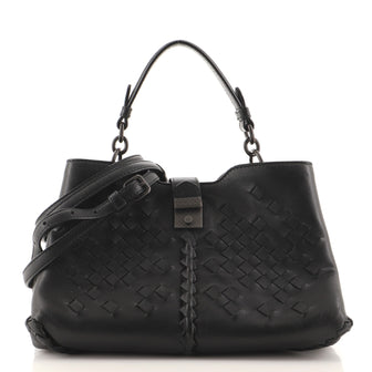 Bottega Veneta Convertible Flap Lock Shoulder Bag Leather and Intrecciato Nappa Small