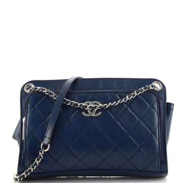 Chanel Front Pocket Crossbody Bag Quilted Aged Calfskin Small