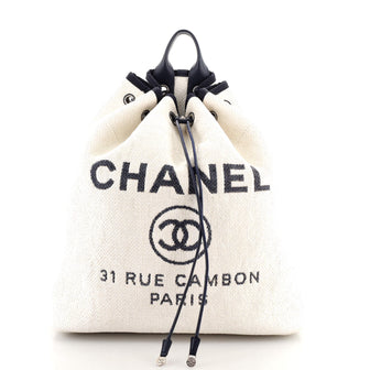 Chanel Deauville Backpack Raffia Large