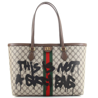 Balenciaga x Gucci The Hacker Project Tote Graffiti BB Coated Canvas Medium