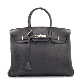 HERMES Fjord Leather Birkin 35 Black