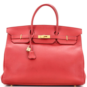 Hermes Birkin Handbag Red Togo with Gold Hardware 40