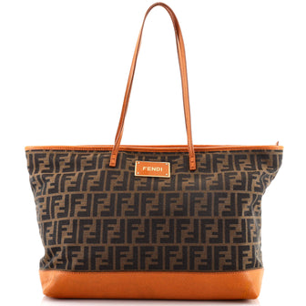 Fendi Roll Tote Zucca Canvas and Leather Large