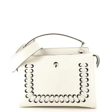 Fendi DotCom Convertible Satchel Whipstitch Leather Medium