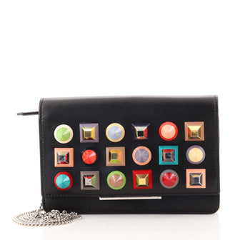 Fendi Wallet on Chain Studded Leather