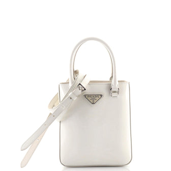 Prada Convertible Tote Brushed Leather Small