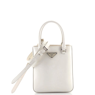 Prada Convertible Tote Brushed Leather Small