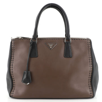 Prada Galleria Double Zip Tote Stitched City Calf Medium