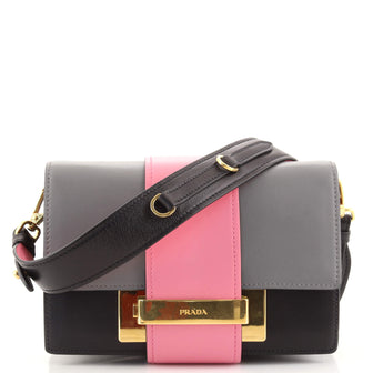 Prada Metal Ribbon Shoulder Bag City Calfskin Medium