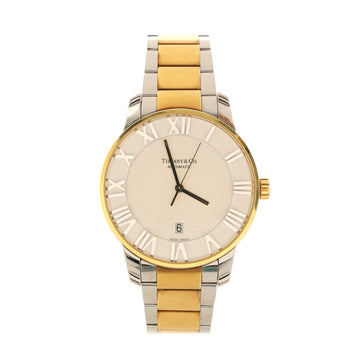 Tiffany & Co. Atlas Dome Automatic Watch Yellow Gold and Stainless Steel 42
