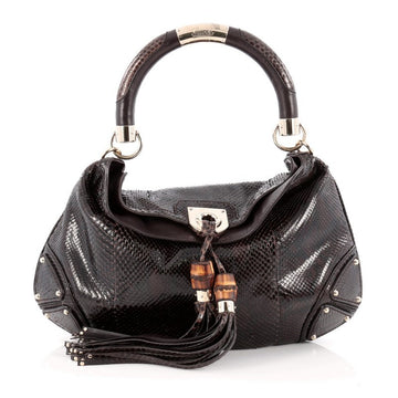 Gucci Indy Hobo Python Medium Brown