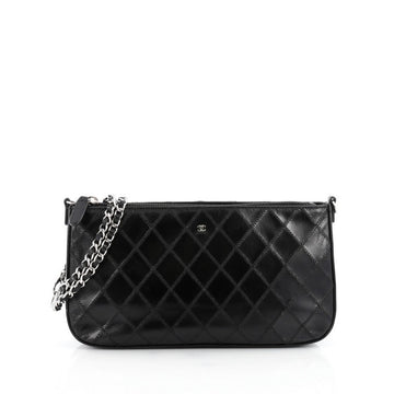 Chanel Chain Pochette Quilted Leather Small Black