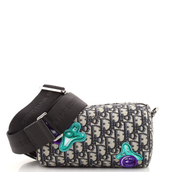 Christian Dior Kenny Scharf Roller Messenger Bag Embroidered Oblique Canvas