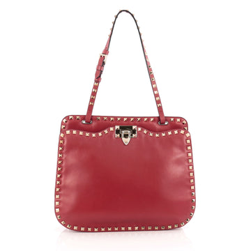 Valentino Rockstud Shoulder Bag Leather red