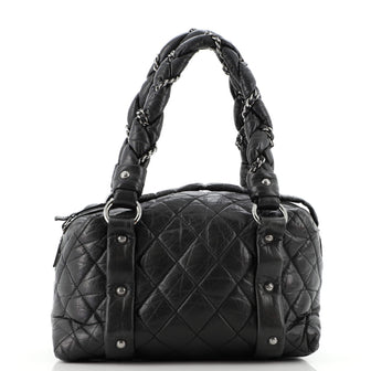 Chanel Lady Braid Bowler Bag Quilted Distressed Lambskin Small