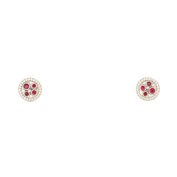 Tiffany & Co. Cobblestone Stud Earrings Platinum with Diamonds and Rubies