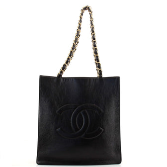 Chanel Timeless CC Chain Shopping Tote Shiny Aged Calfskin North South