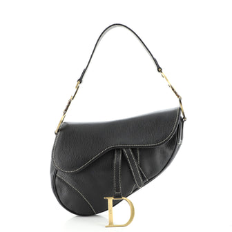 Christian Dior Vintage Saddle Bag Leather Medium