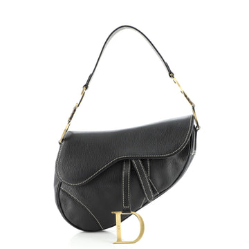 Christian Dior Vintage Saddle Bag Leather Medium