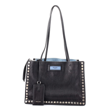 Prada Etiquette Tote Studded Glace Calfskin Small