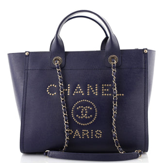 Chanel Deauville Tote Studded Caviar Small