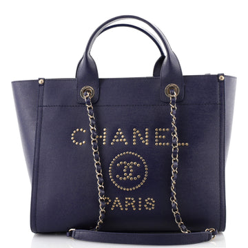 Chanel Deauville Tote Studded Caviar Small