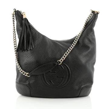 Gucci Soho Hobo Chain Strap Leather Medium black