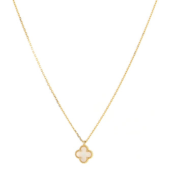 Van Cleef & Arpels Sweet Alhambra Pendant Necklace 18K Yellow Gold and Mother of Pearl