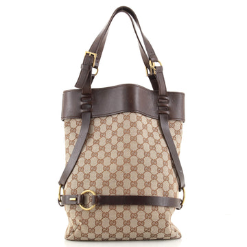 Gucci Vintage Harness Tote GG Canvas with Leather Medium
