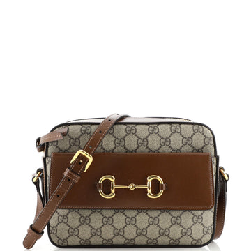 Gucci Horsebit 1955 Flap Pocket Camera Bag GG Coated Canvas Small