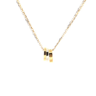 Cartier Love 3 Ring Pendant Necklace 18K Rose Gold and 18K White Gold with 6 Diamonds
