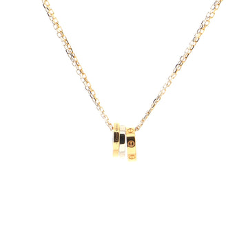 Cartier Love 3 Ring Pendant Necklace 18K Rose Gold and 18K White Gold with 6 Diamonds