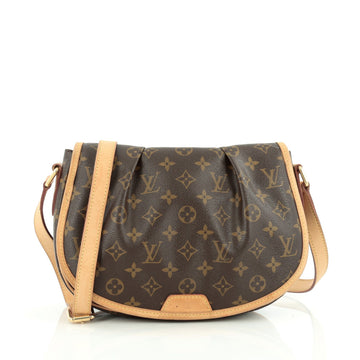 Louis Vuitton Menilmontant Handbag Monogram Canvas PM brown