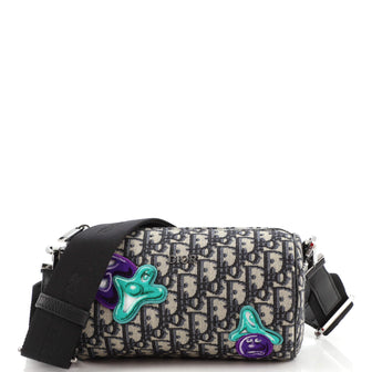 Christian Dior Kenny Scharf Roller Messenger Bag Embroidered Oblique Canvas