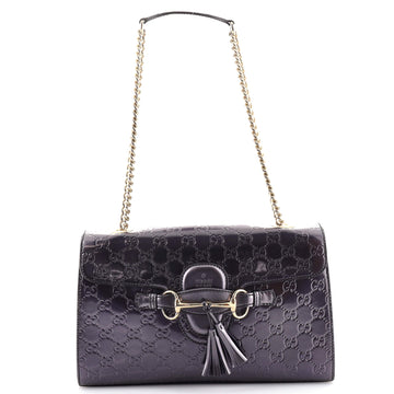 Gucci Emily Chain Flap Bag Guccissima Patent Medium