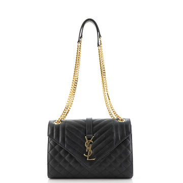 Saint Laurent Classic Monogram Envelope Satchel Mixed Matelasse Leather Medium