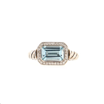 David Yurman Novella Cable Ring Sterling Silver with Topaz and Diamonds