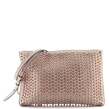 Christian Louboutin Loubiposh Clutch Spike Metallic Raffia