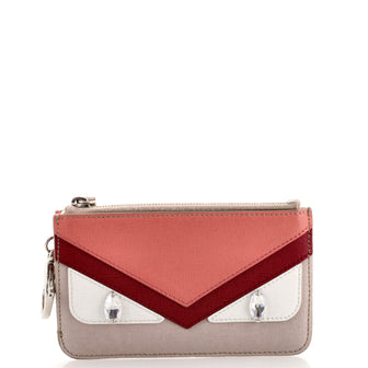Fendi Monster Key Pouch Charm Leather with Crystals