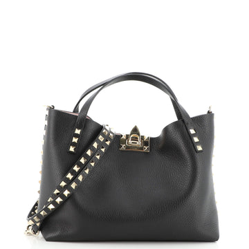Valentino Rockstud Convertible Flip Lock Tote Leather Small