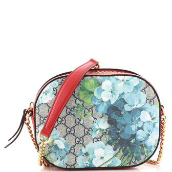 Gucci Chain Crossbody Bag (Outlet) Blooms Print GG Coated Canvas Mini