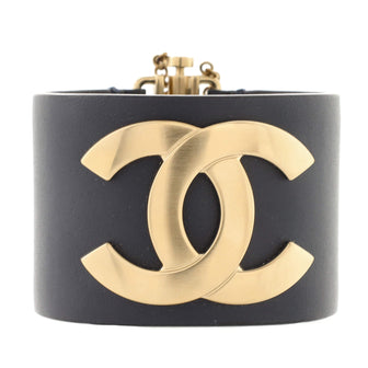 Chanel CC Cuff Bracelet Leather with Metal