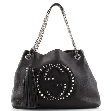 Gucci Soho Chain Strap Shoulder Bag Studded Leather Medium
